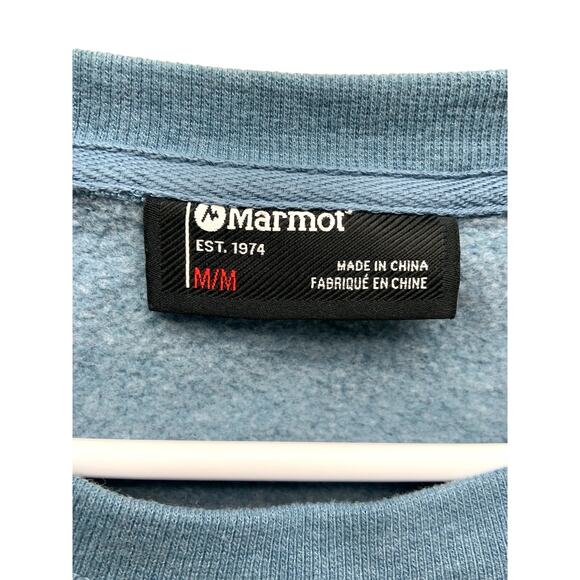 Marmot Womens Mountain Works Blue Crewneck Sweatshirt Size M - Picture 2 of 6